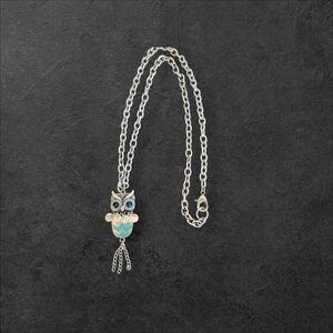 Unbranded Silvertone Owl Dangle Pendant Necklace Fashion Jewlery